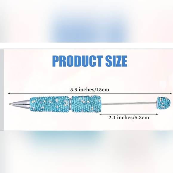 🎀 Iridescent Bear Rhinestone Beaded Pen - Picture 3 of 3